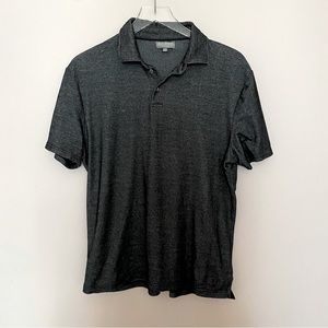 Hickey Freeman heather gray polo shirt